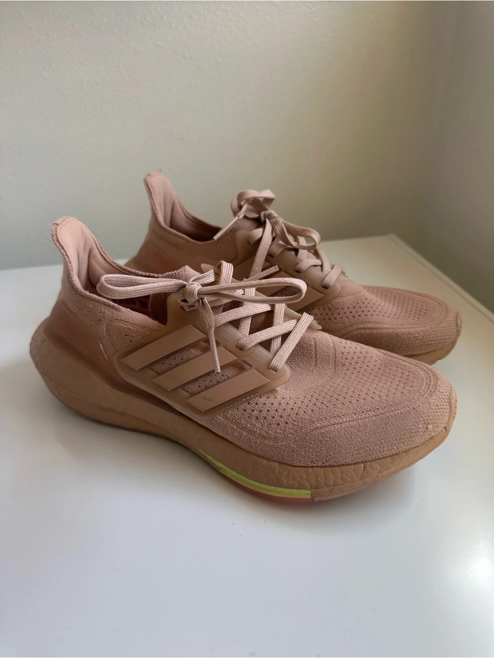 Adidas Women’s Blush Pink Knit Running Sneakers